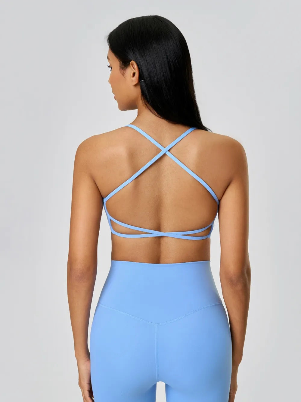 Millennia Crisscross Back Scoop Neck Active Cami with Detachable Chest Pads 