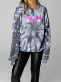 WEEKEND LOVER Graphic Tie-Dye Sweatshirt 