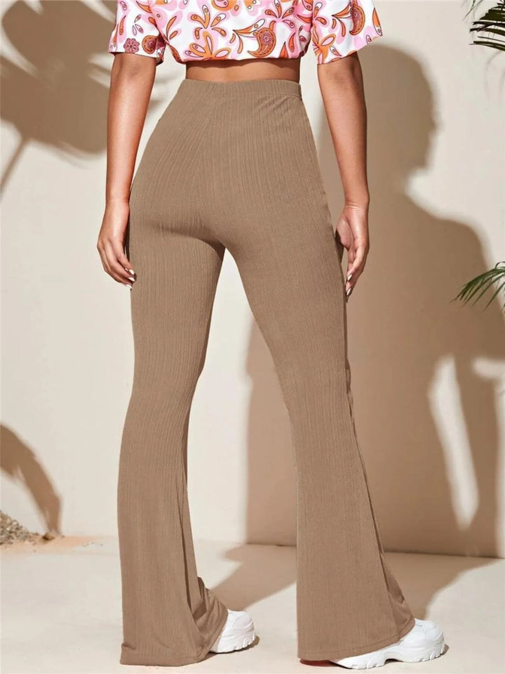 Full Size High-Waist Flare Active Pants Plus Size 