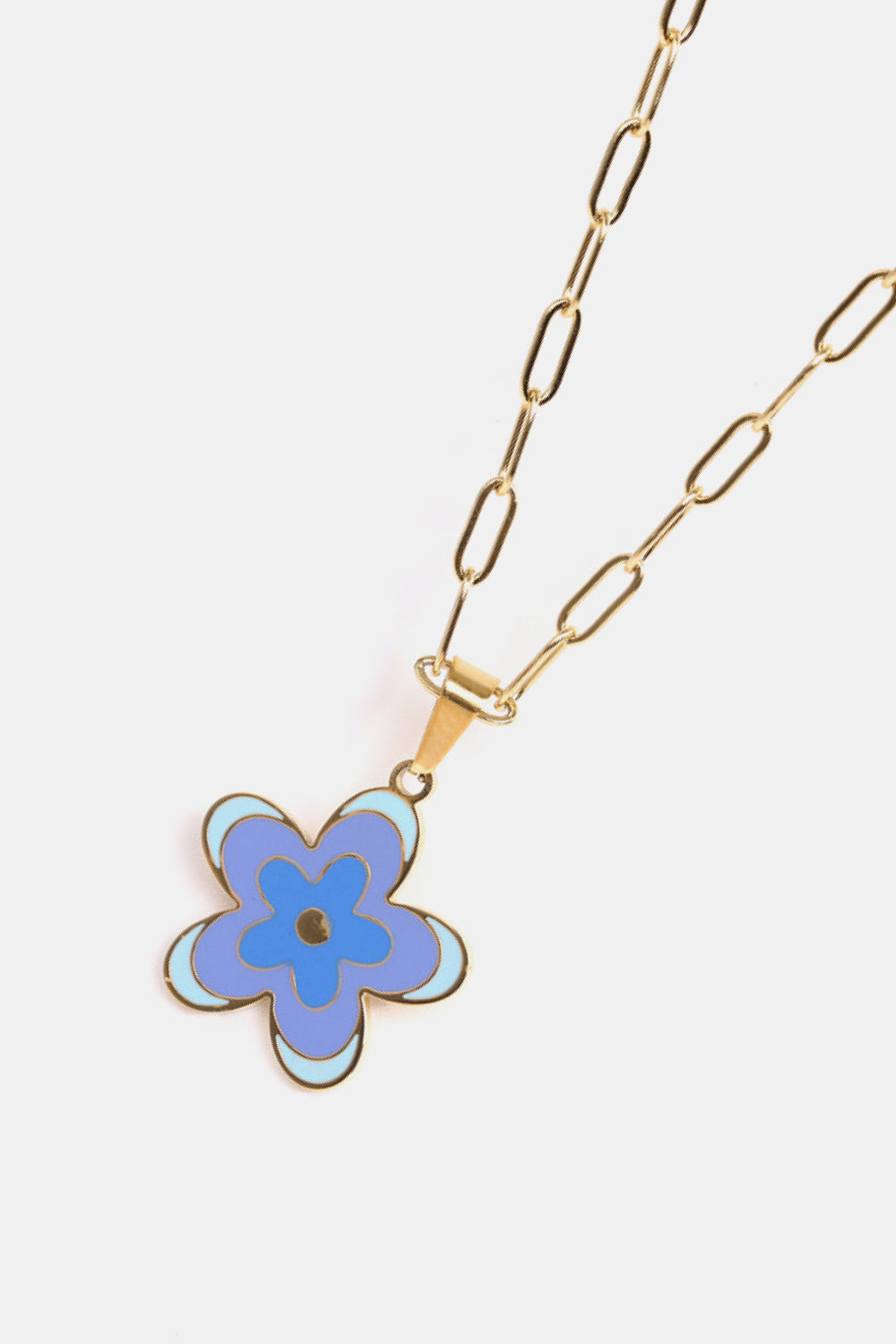 Flower Pendant Stainless Steel Necklace 