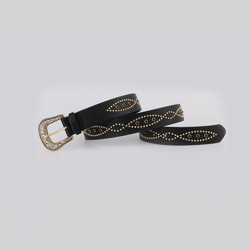 PU Leather Rhinestone Belt 