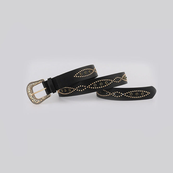 PU Leather Rhinestone Belt 
