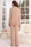Button Up Long Sleeve Top and Pants Lounge Set Lingerie & Nightwear