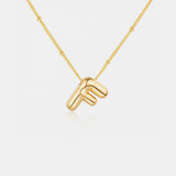 Gold-Plated Bubble Initial Necklace 