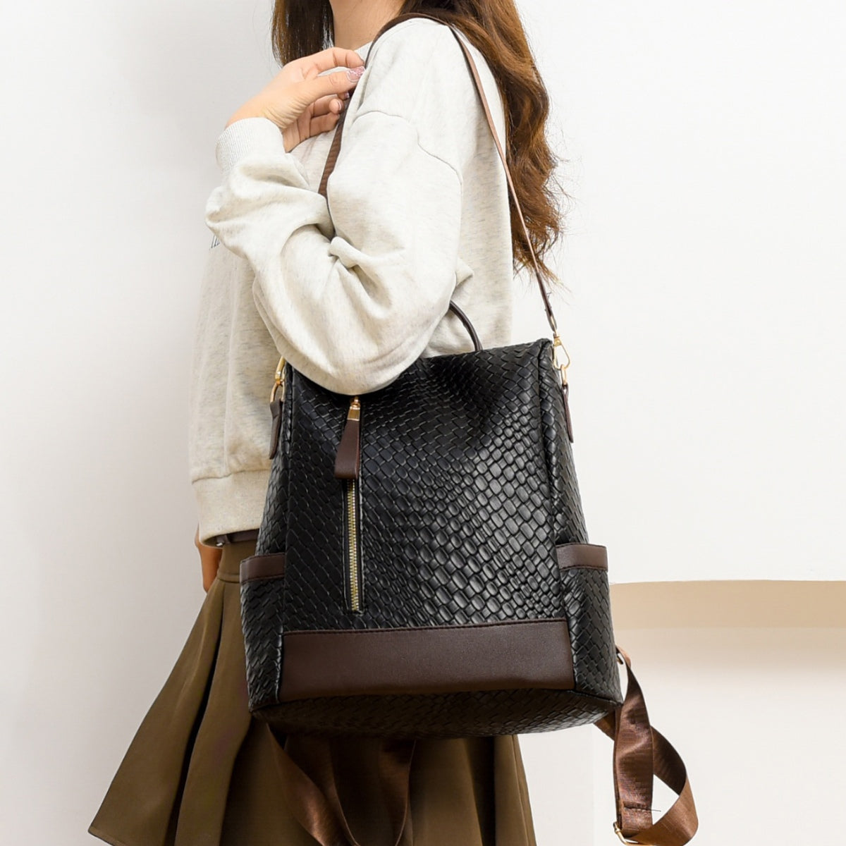 PU Leather Backpack Bag 