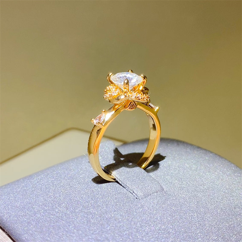 1 Carat Moissanite Zircon 925 Sterling Silver Ring 