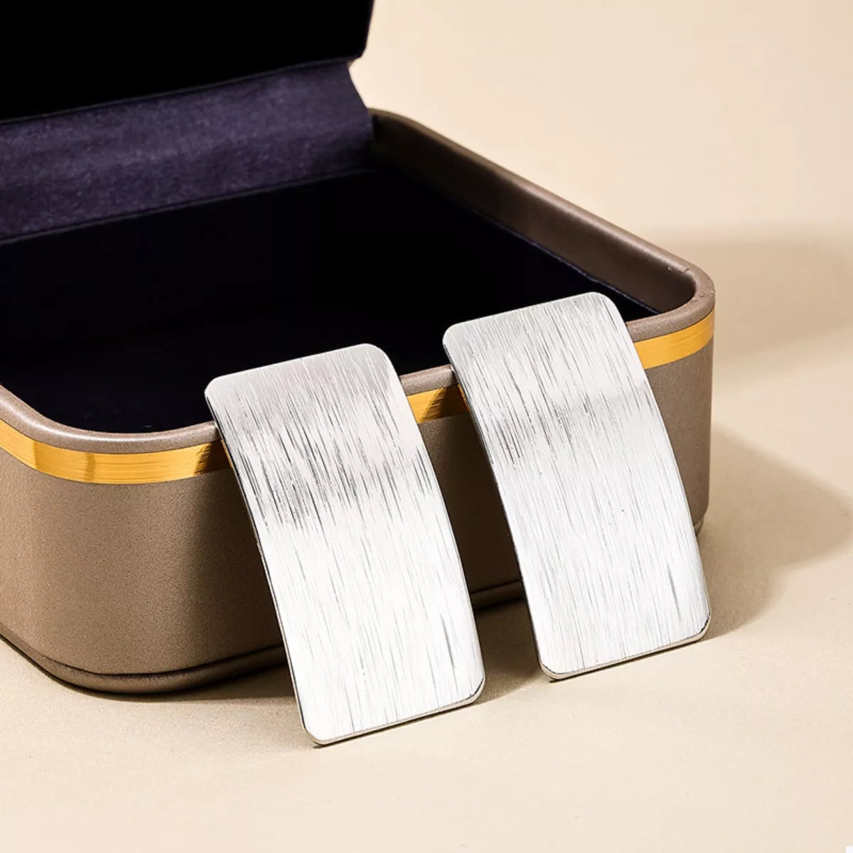 18K Gold-Plated Rectangle Earrings 