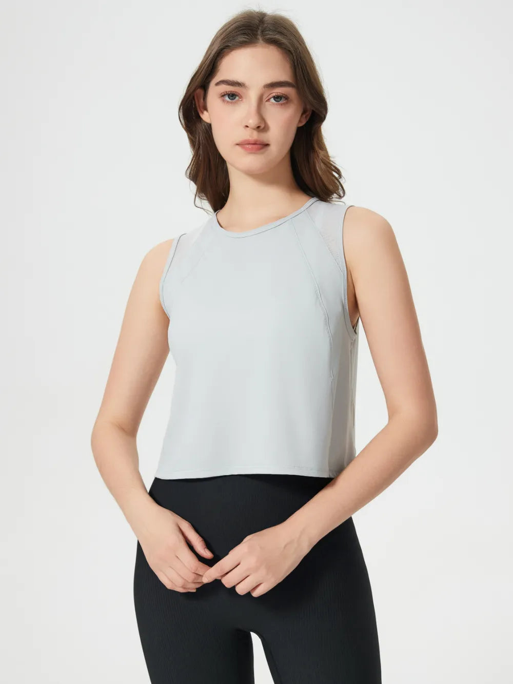 Millennia Round Neck Cropped Active Tank 