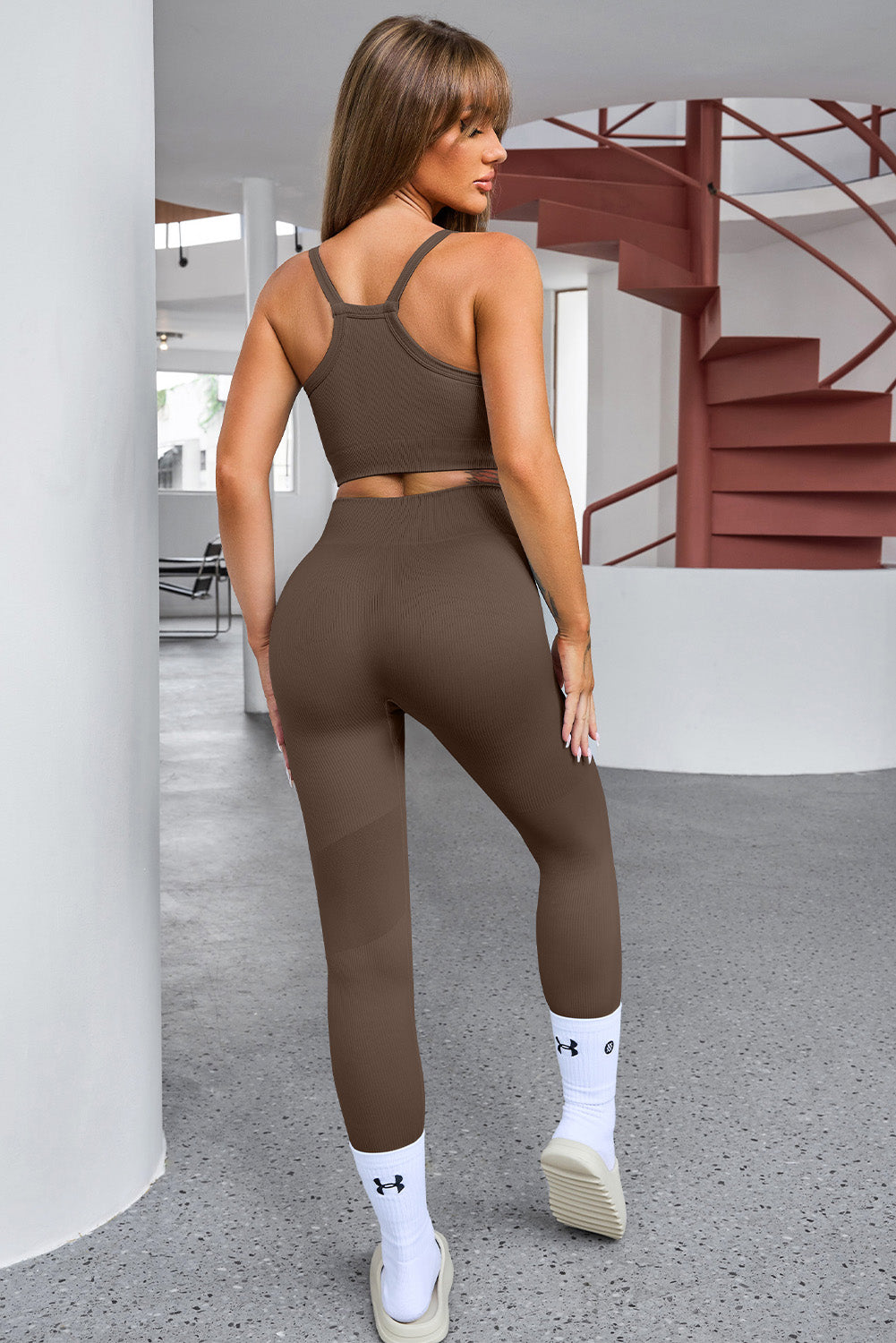 Tank Cropped Active Top and Pants Set Active wear