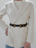 Double Buckle PU Leather Belt 
