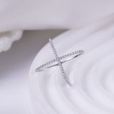 925 Sterling Silver Moissanite Crisscross Ring 