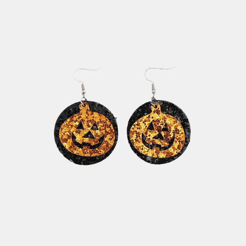 PU Leather Pumpkin Earrings 