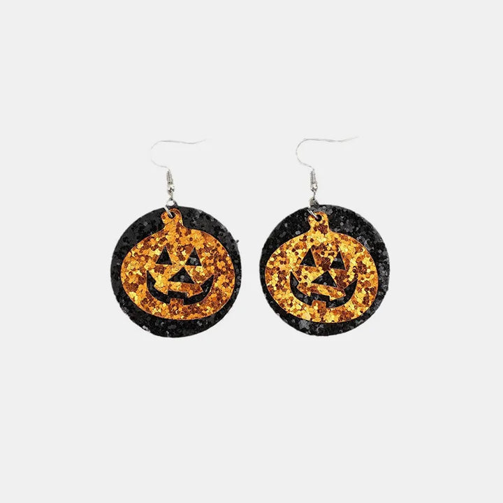 PU Leather Pumpkin Earrings 