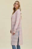Double Take Full Size Open Front Longline Cardigan 