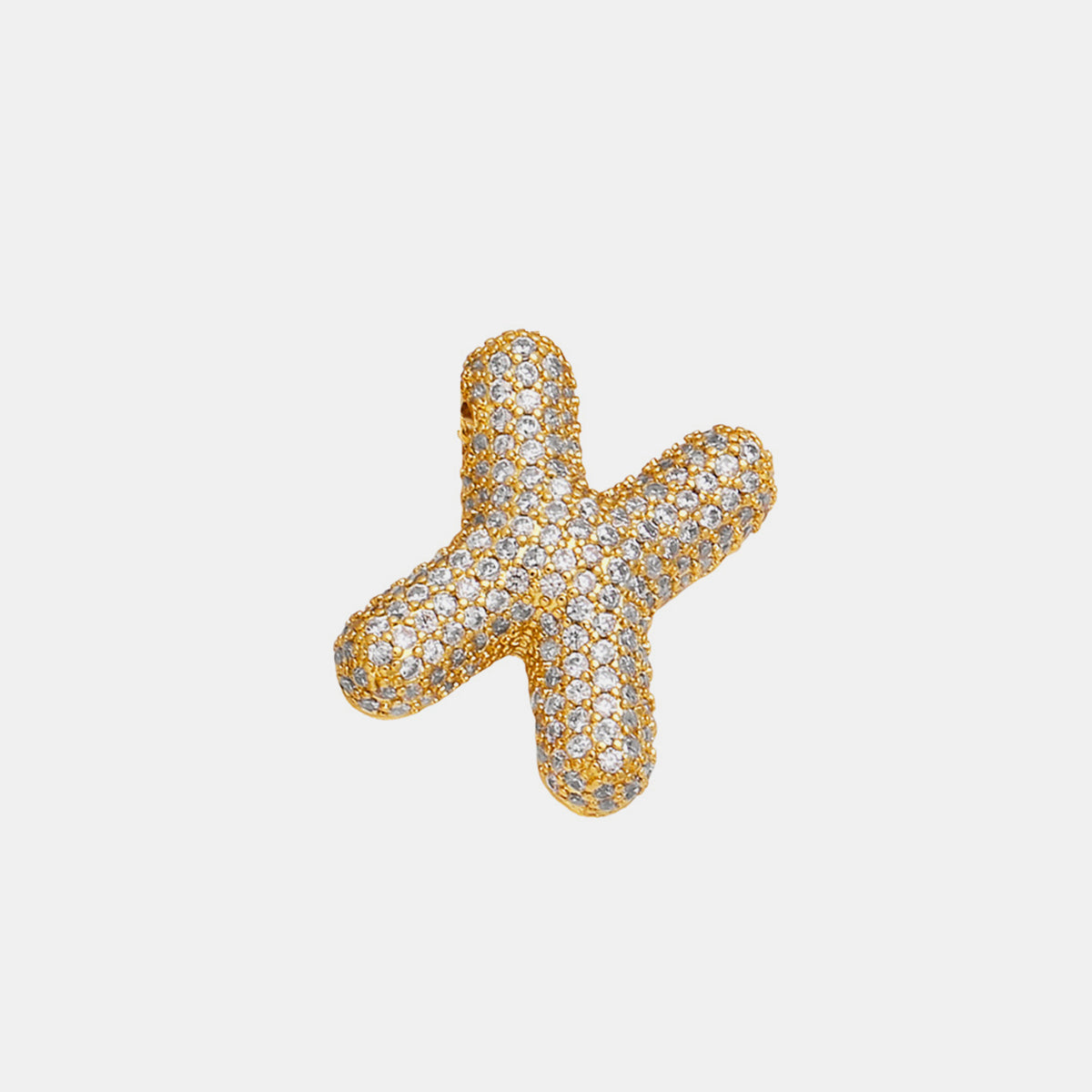 Inlaid Zircon Bubble Initial Necklace 