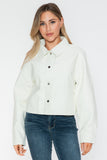 Snobbish Snap Down Long Sleeve PU Leather Jacket 