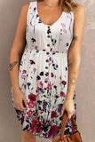 Double Take Scoop Neck Buttoned Sleeveless Magic Dress with Pockets 