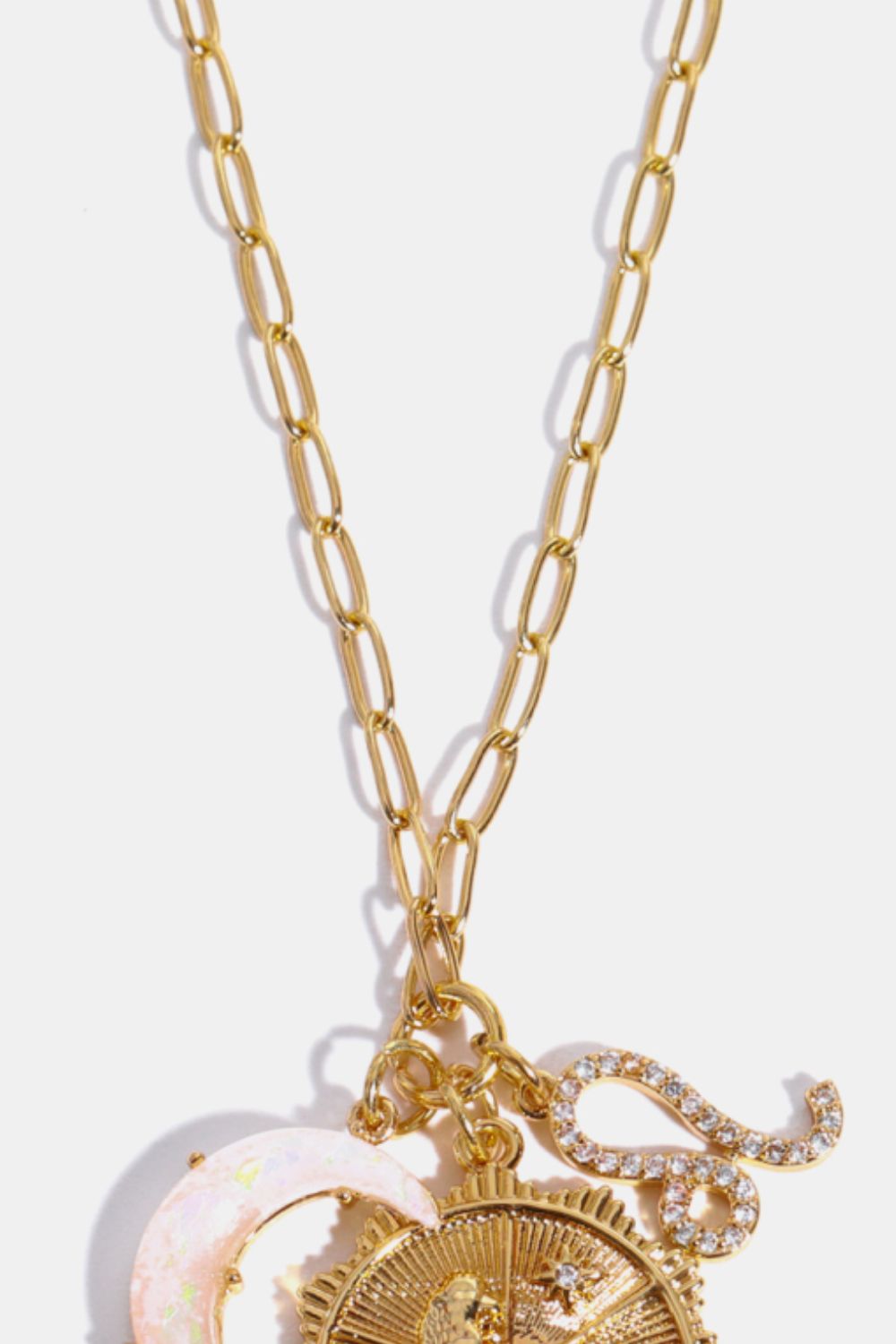 Constellation and Moon Pendant Copper Necklace 