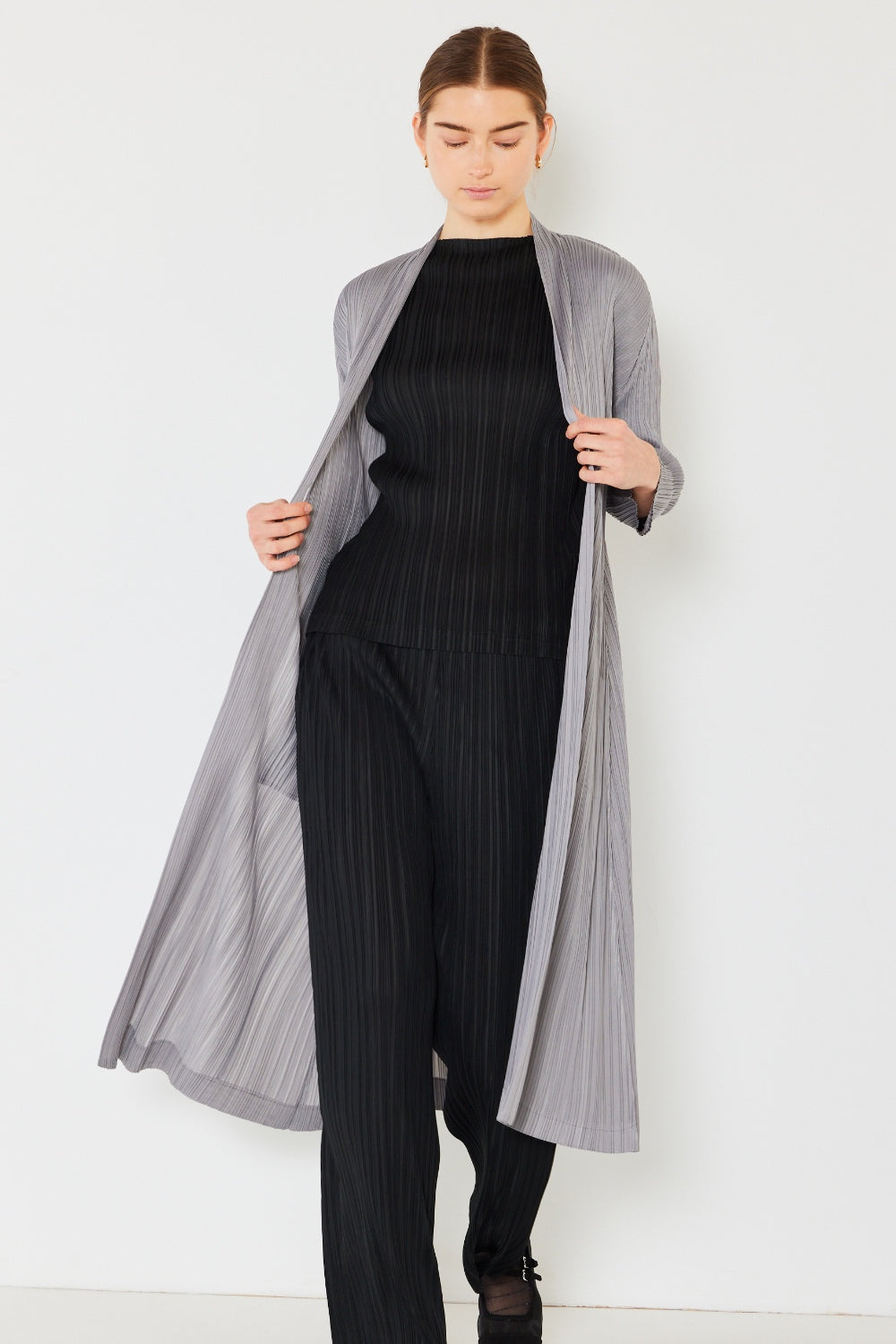 Marina West Swim Pleated Long Sleeve Cardigan 