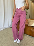 RFM Full Size High Rise Garment Dye Wide Leg  Jeans 