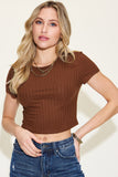 Basic Bae Full Size Ribbed Round Neck Short Sleeve T-Shirt 