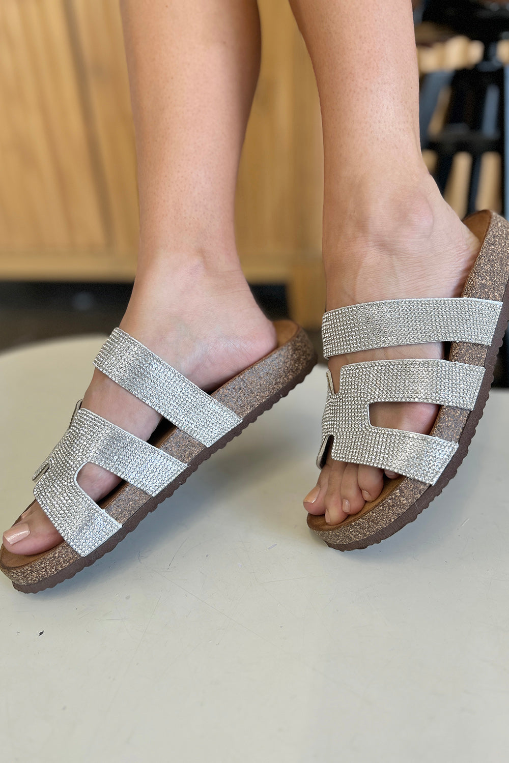 Forever Link Rhinestone Open Toe Sandals 