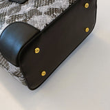 PU Leather Snakeskin Print Crossbody Bag 