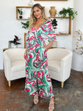 Double Take Full Size Half Sleeve Wide Leg Jumpsuit 
