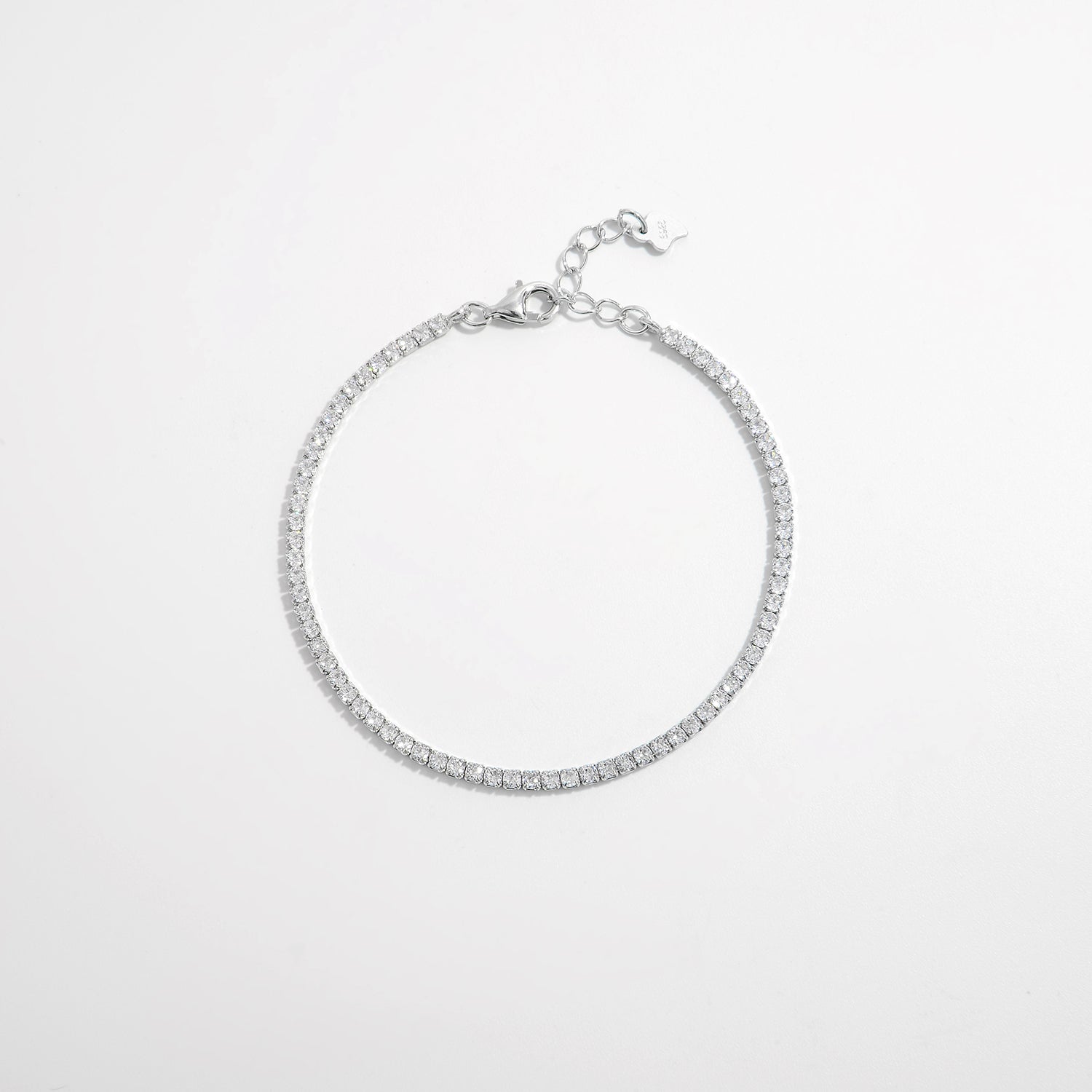 925 Sterling Silver Inlaid Zircon Bracelet 