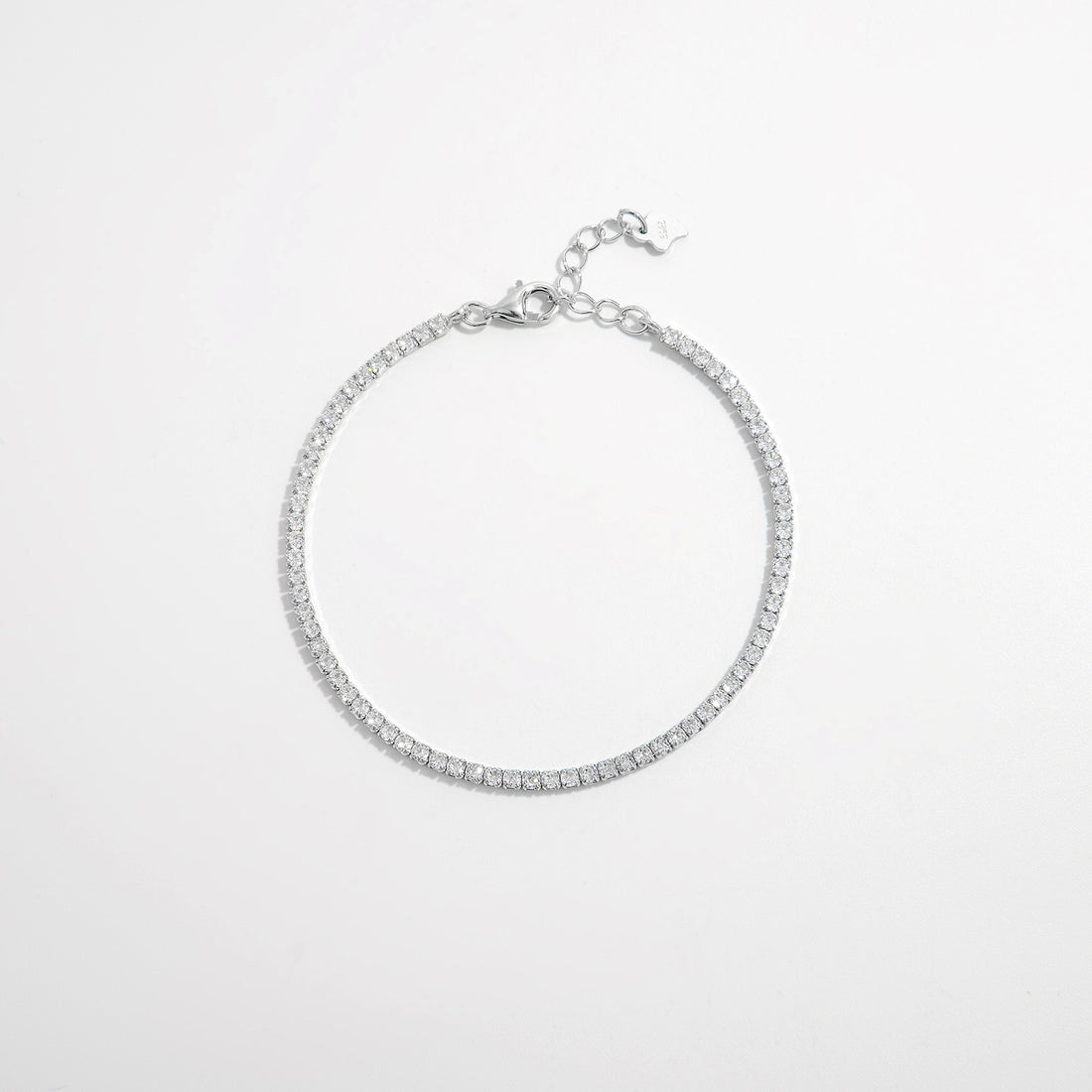 925 Sterling Silver Inlaid Zircon Bracelet 