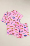 Animal Round Neck Top and Shorts Lounge Set Lingerie & Nightwear