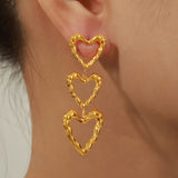 Titanium Steel Heart Earrings 