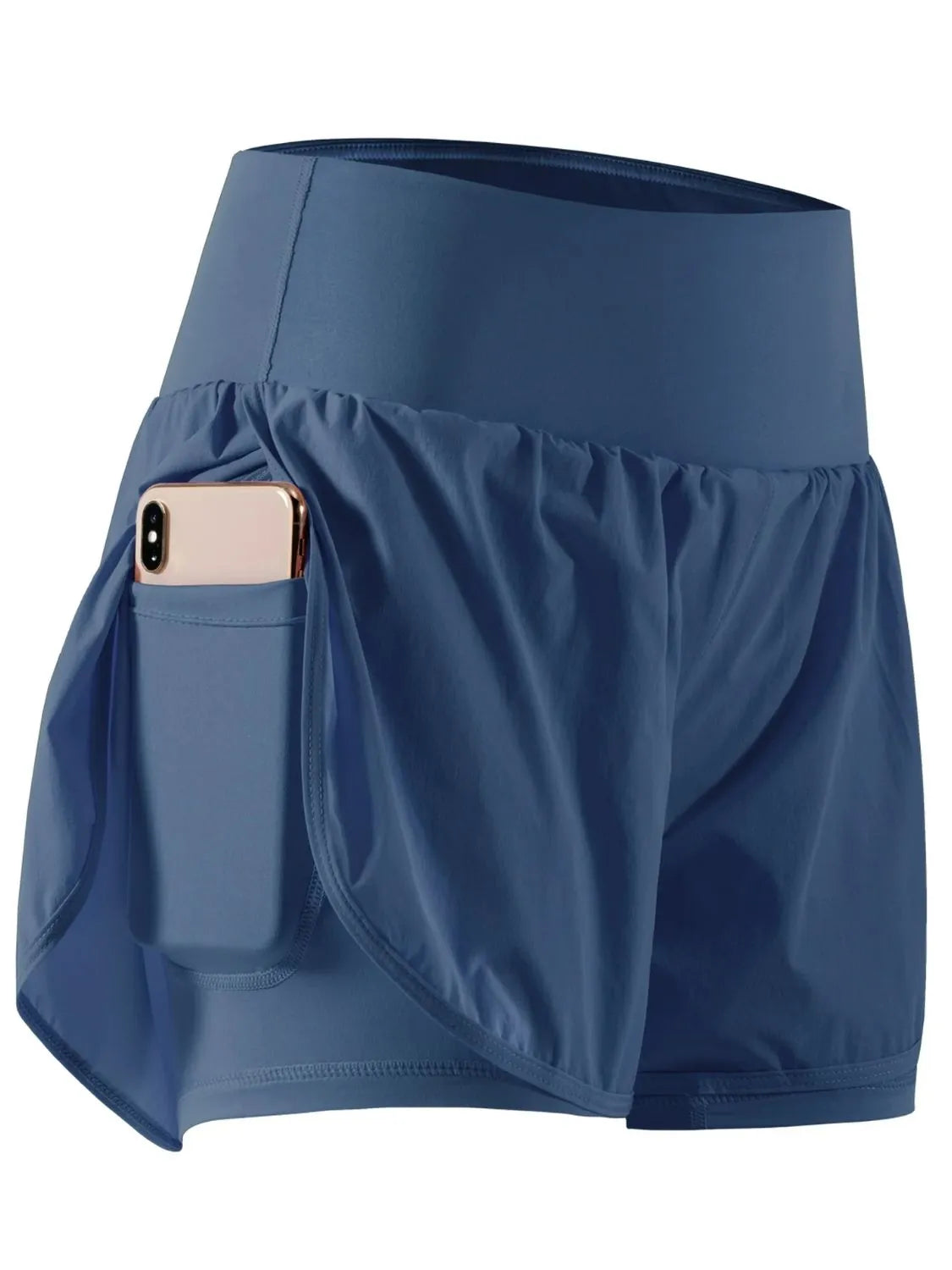 Pocketed High Waist Active Shorts 
