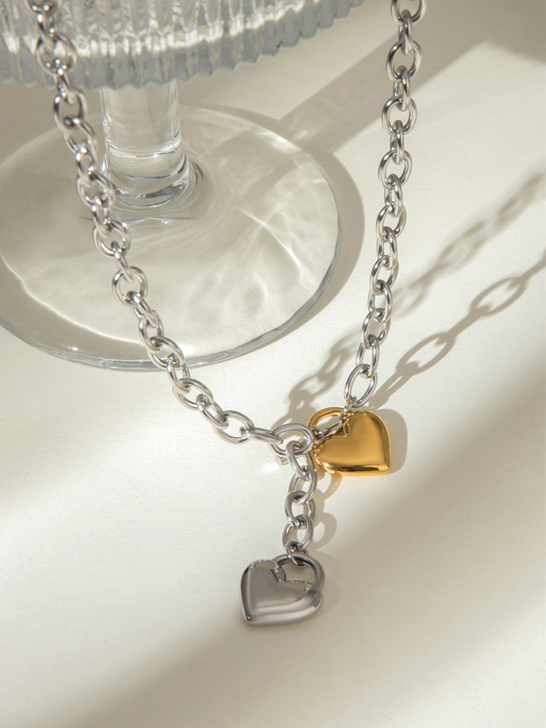 Stainless Steel Heart Chain Necklace 