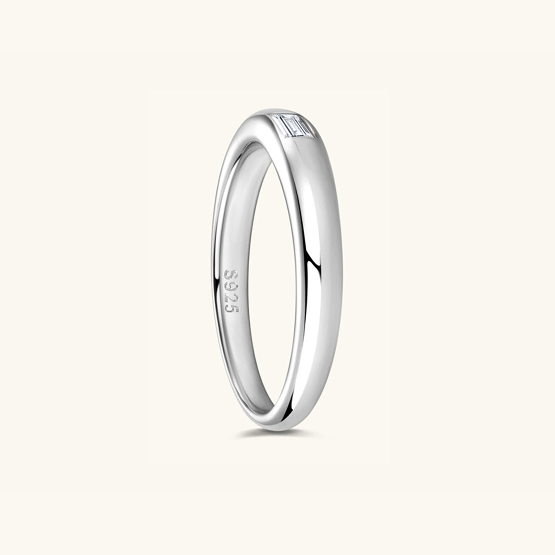 925 Sterling Silver Inlaid Moissanite Ring 