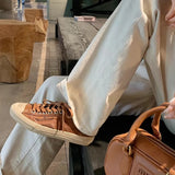 Star Round Toe Lace Up Sneakers 