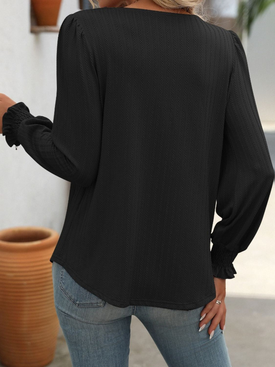 Mandy Square Neck Long Sleeve Top 