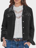 Button Up Long Sleeve Jacket with Chest Pockets 