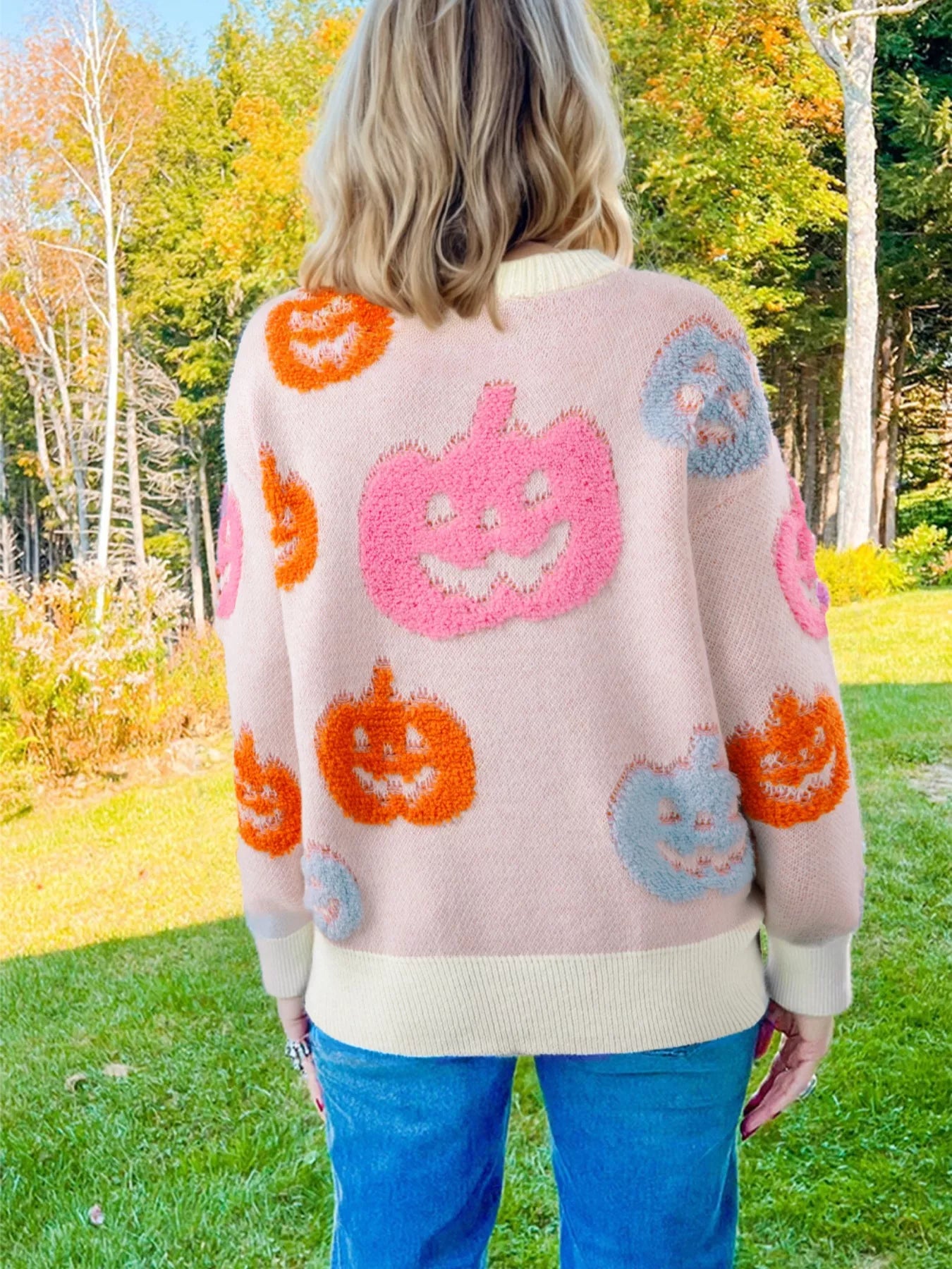 Halloween Cute Pumpkin Pattern Sweater 