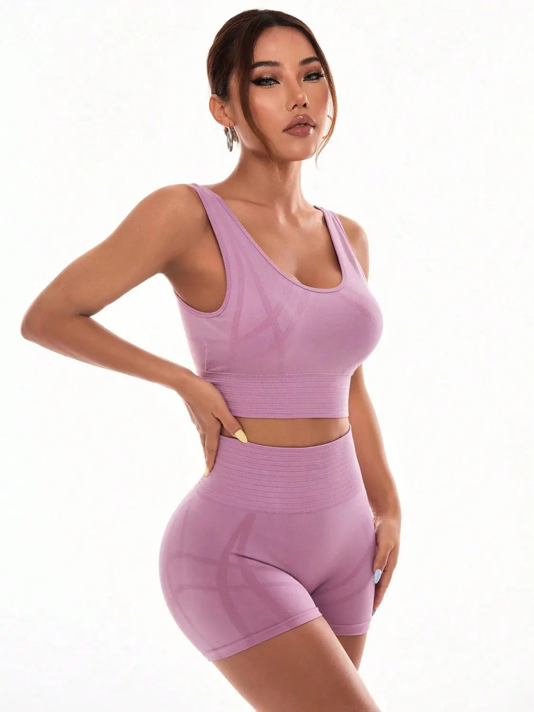 Scoop Neck Wide Strap Top and Shorts Active Set 