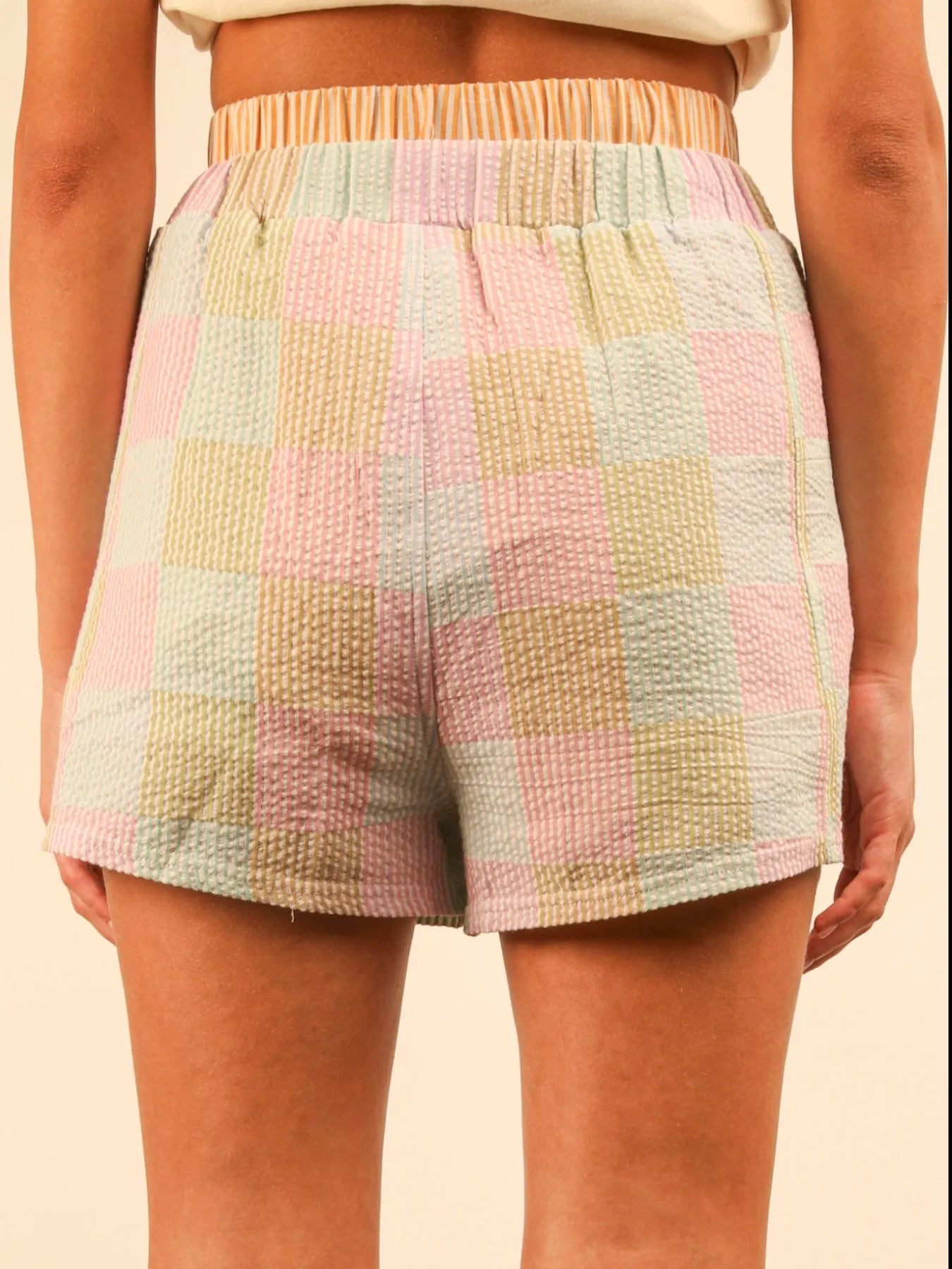 Striped High-Waist Shorts 