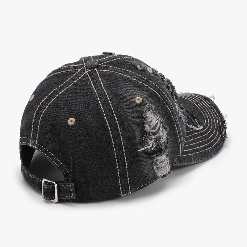 Distressed Adjustable Cotton Baseball Cap 