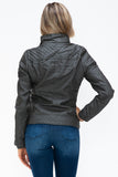 YMI Faux Layered Double-Zipper Jacket with Fuzzy Hood 