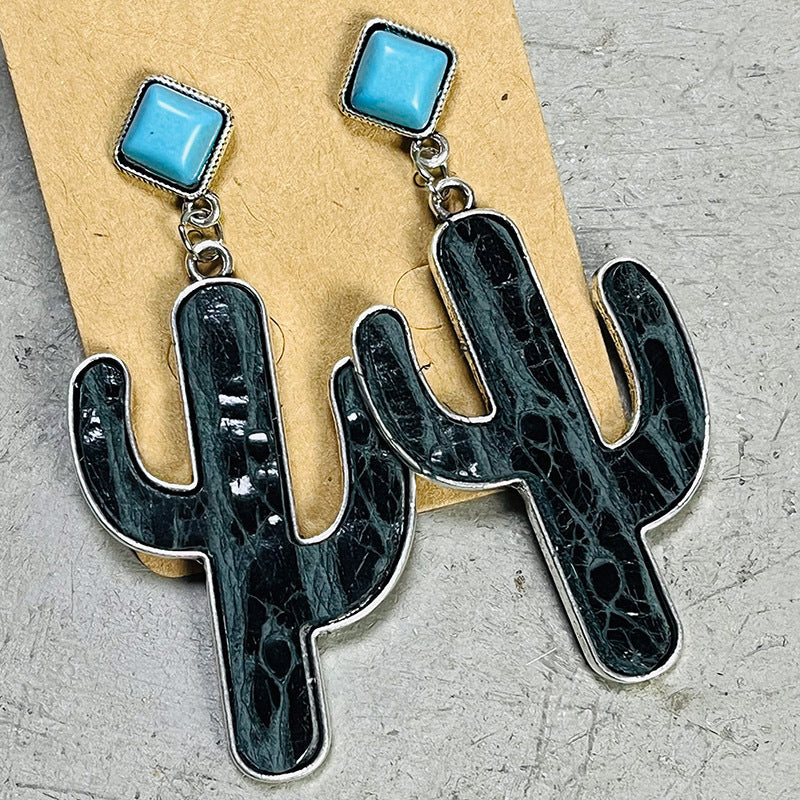 Turquoise Cactus Earrings 