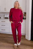 Round Neck Top and Drawstring Pants Lounge Set Lingerie & Nightwear