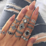 15 Piece Alloy Vintage Ring Set Accessories