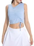 Millennia Drawstring Ruched Wide Strap Active Tank 