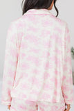 Printed Button Up Long Sleeve Top and Pants Lounge Set Lingerie & Nightwear