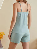 Lace-Trimmed Ribbed Cami and Shorts Lounge Set Lingerie & Nightwear