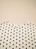 Polka Dot Notched Long Sleeve Top and Drawstring Joggers Lounge Set 